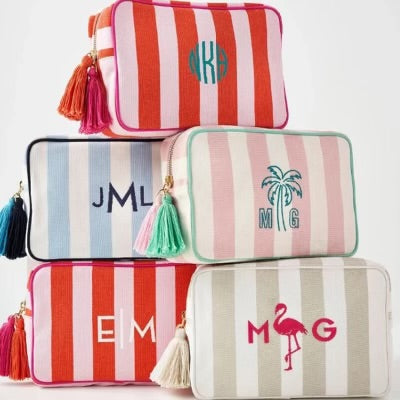 Striped Cosmetic Bag