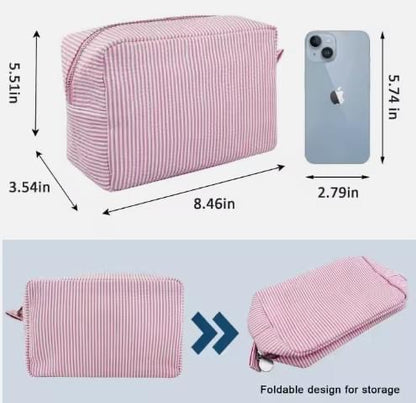 Seersucker Makeup Bag